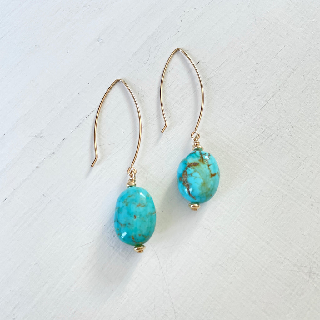 Turquoise gemstone earrings by ZEN by Karen Moore