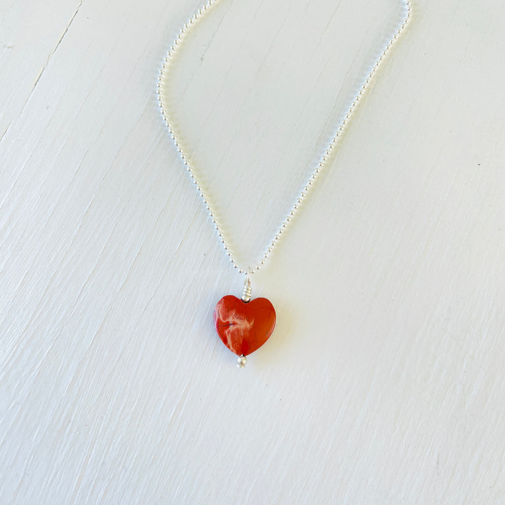 Jasper Heart Charm ZEN Necklace