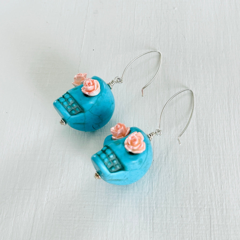 ZEN by Karen Moore Sugar Skull earrings on a white background