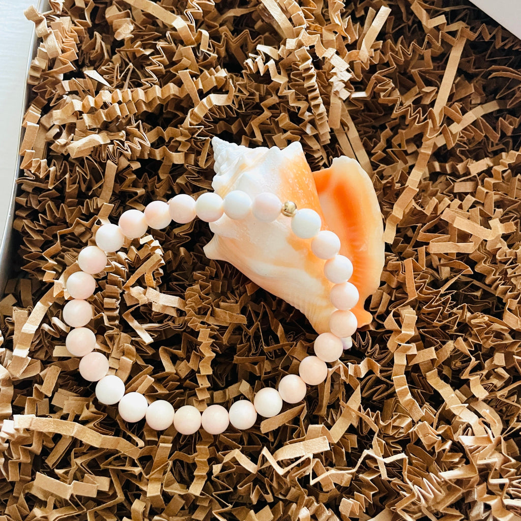 ZEN by Karen Moore Conch Shell Bracelet with gold accent bead