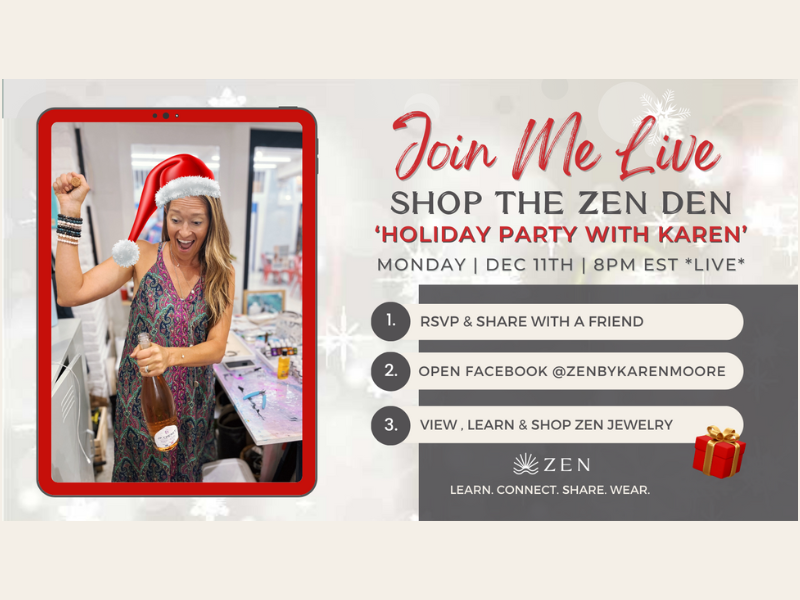 ZEN by Karen Moore LIVE Invite - Karen Popping a Bottle of Champagne