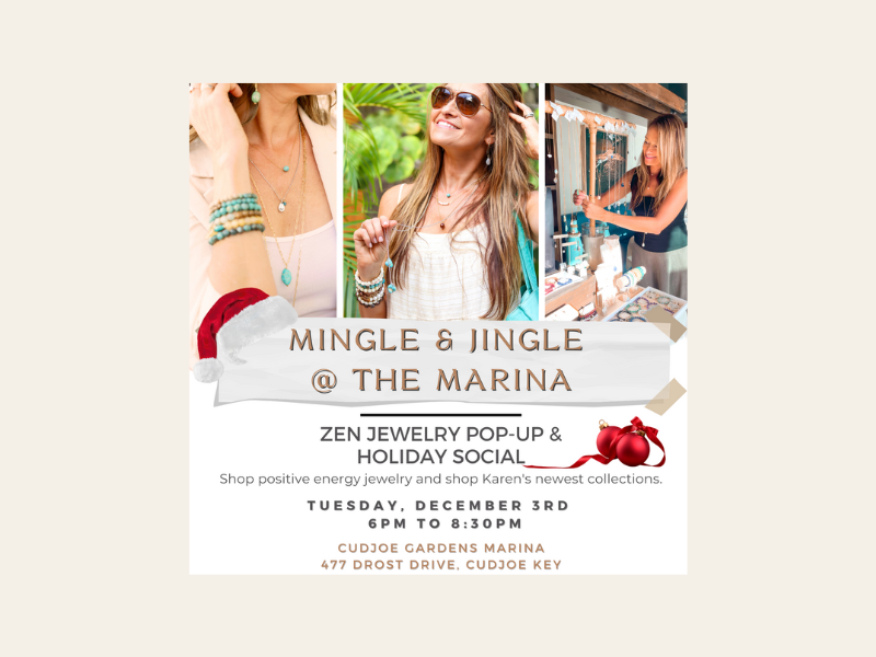 Tuesday, Dec 3rd | 6p to 8:30p | Mingle & Jingle @ the Marina: A free, fun social with shopping! | Cudjoe Gardens Marina