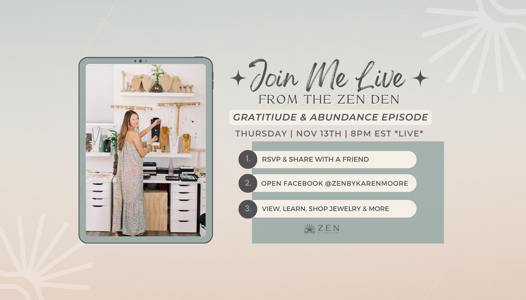 Thurs. Nov 13th, 8pm EST | LIVE from the ZEN Den Studio: 'Gratitude & Abundance' Episode | Facebook