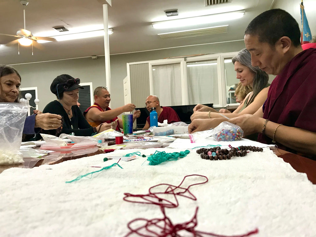 Tibetan Monks Mala Making 2020 with Karen & Kim