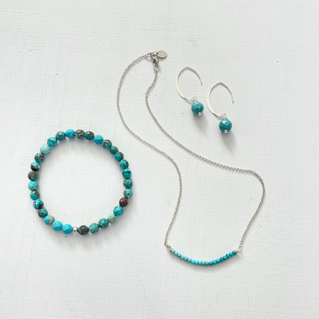 Two drop earrings from the turquoise jewelry collection by ZEN by Karen Moore