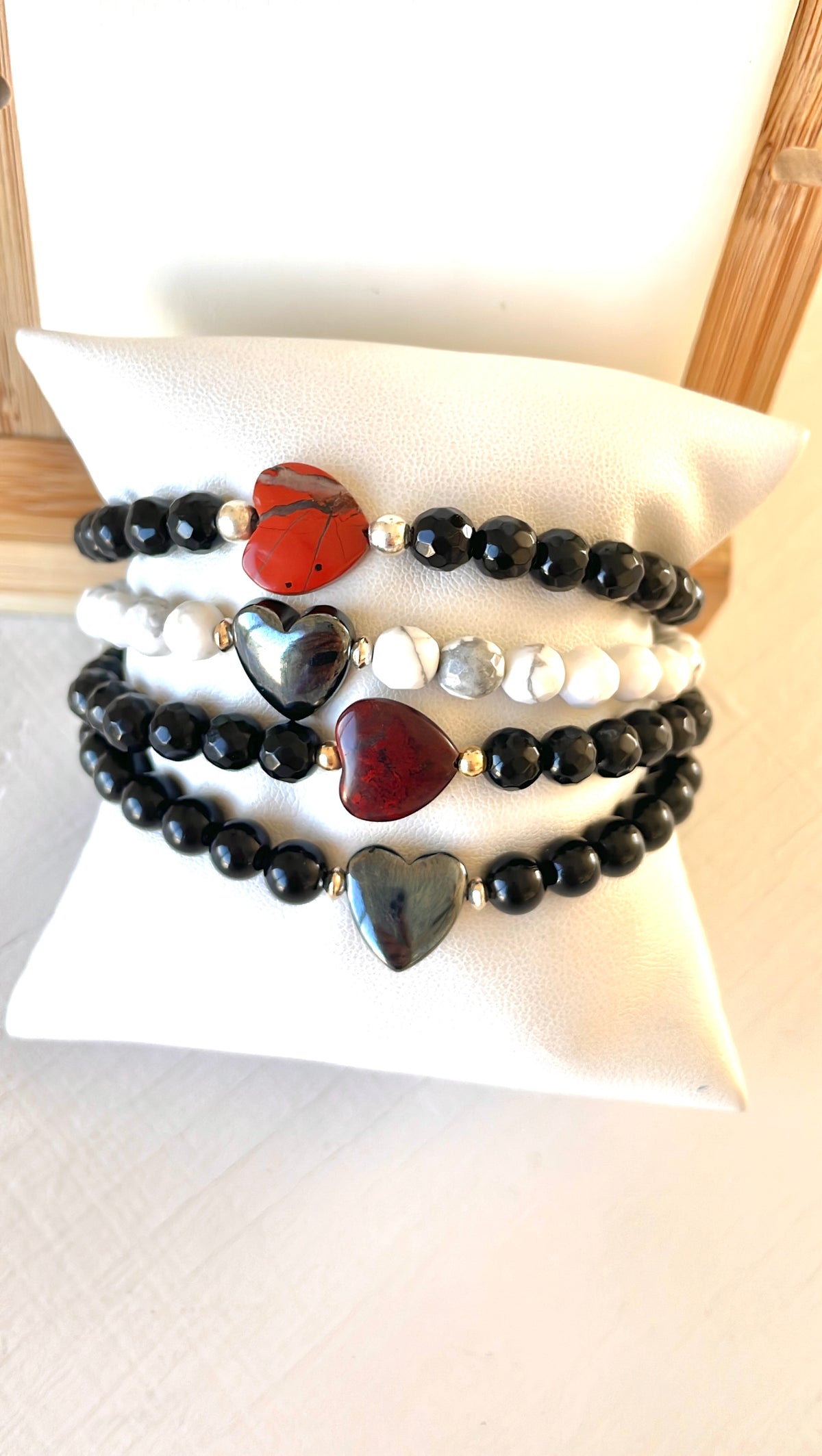 Jasper & Onyx Heart Gem Bracelet