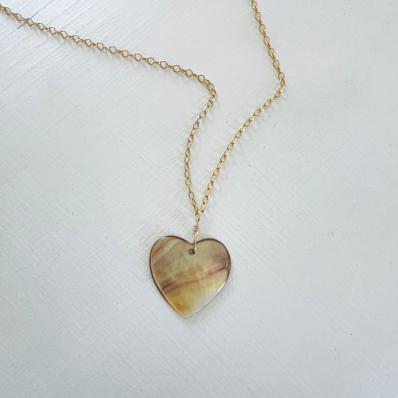 Warm Tahitian Shell Heart Necklace