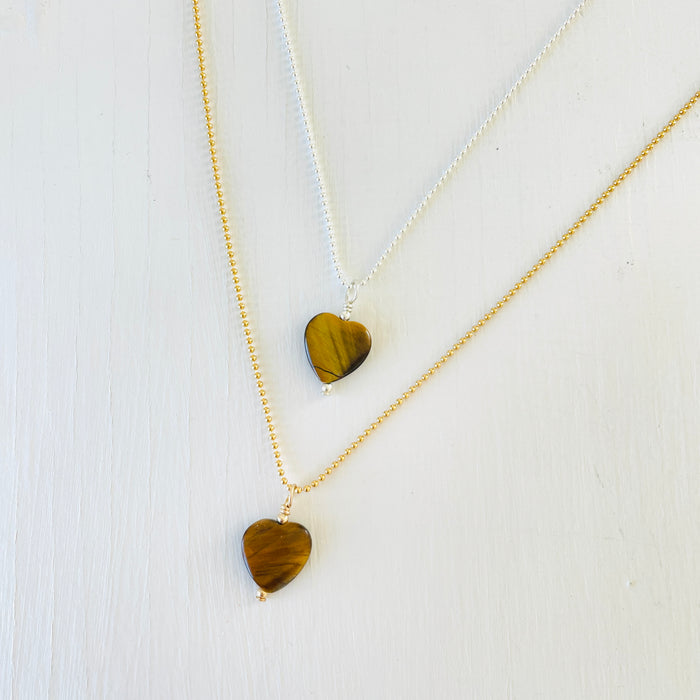 Tiger Eye Heart Charm ZEN Necklace