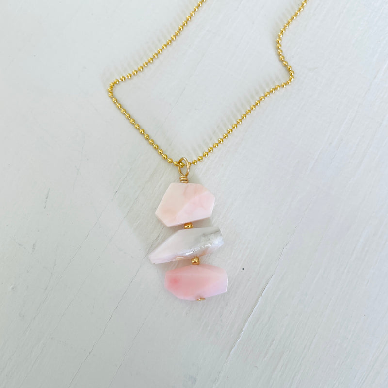 Opal Totem Trio Drop Necklace
