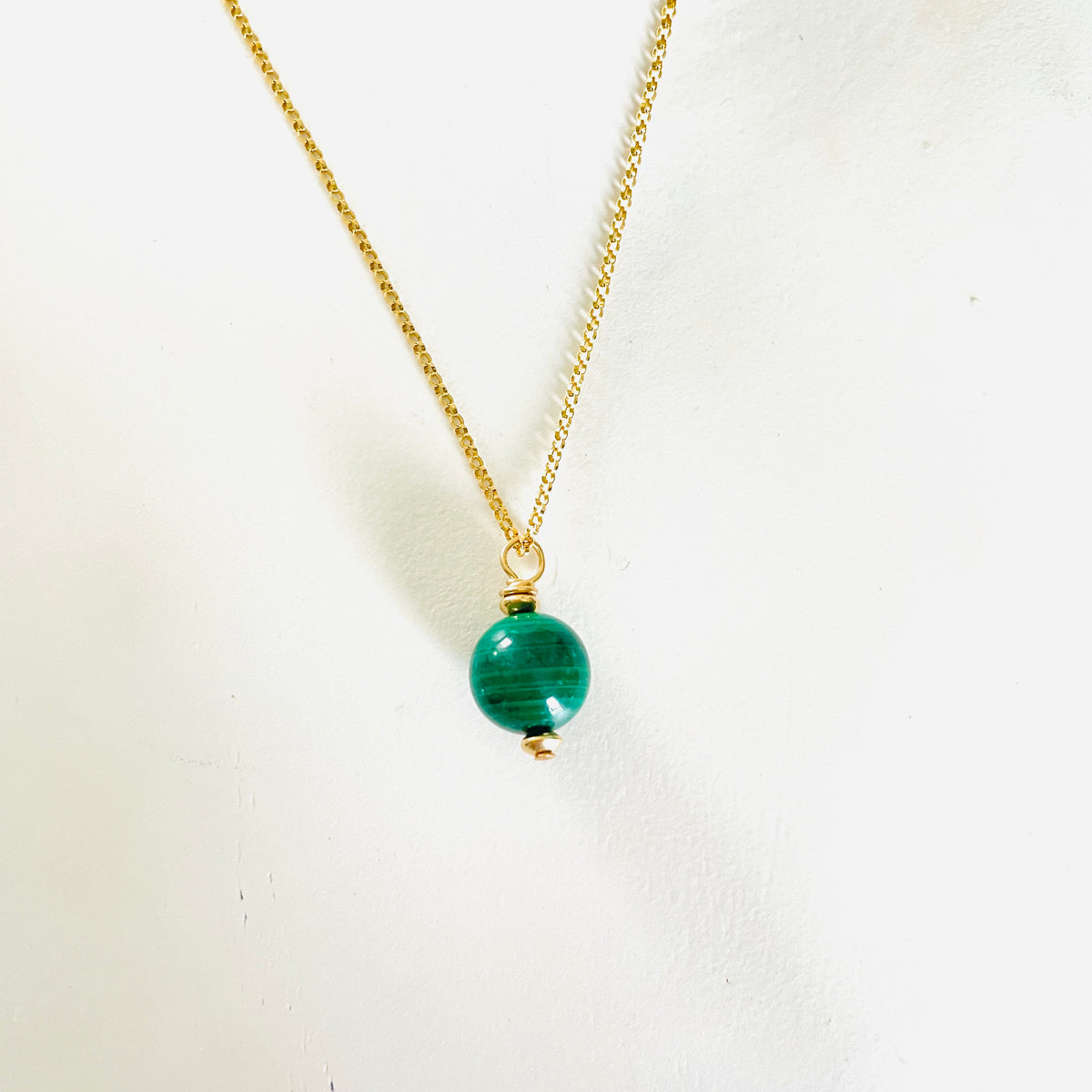 Malachite Focus Globe Adjustable Necklace