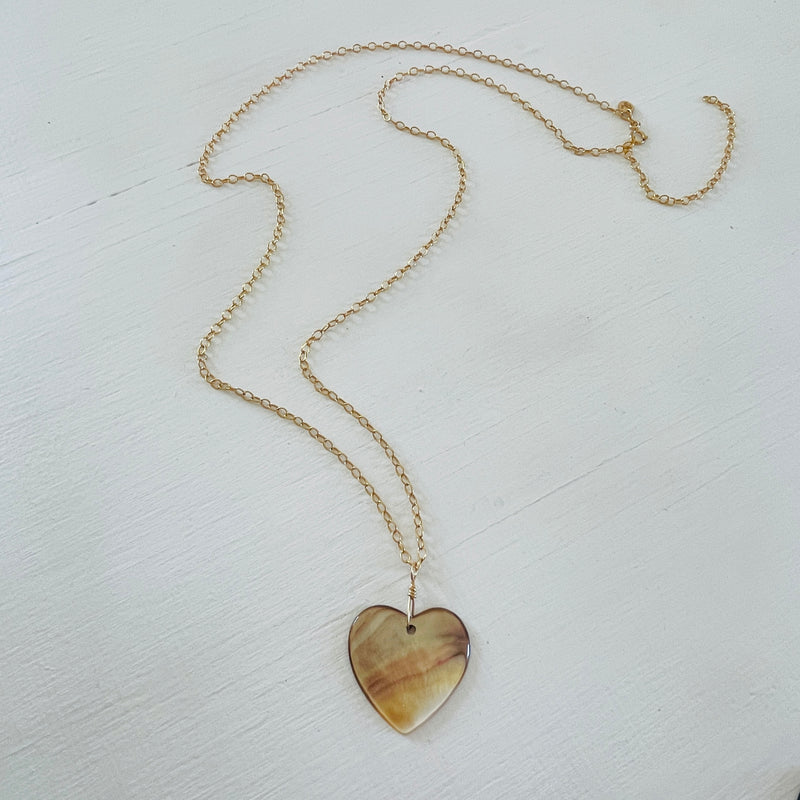 Warm Tahitian Shell Heart Necklace