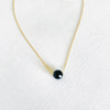 Floating Onyx Adjustable Necklace by ZEN by Karen Moore gold adjustable chain on white background