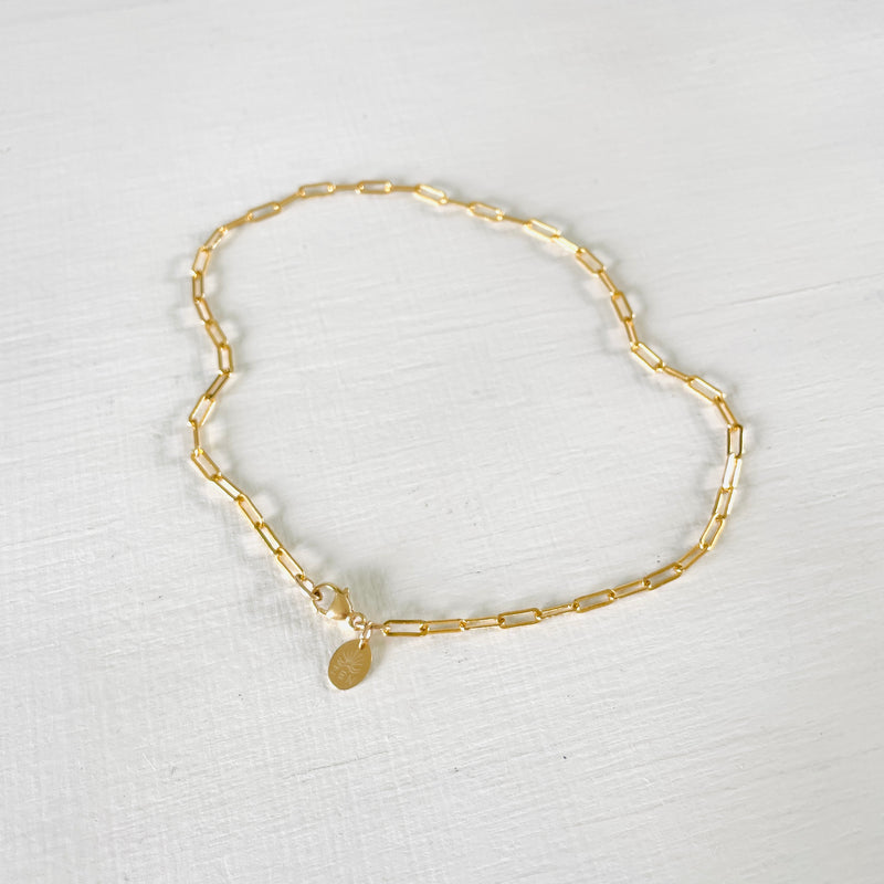 Goldie Paperclip ZEN Anklet