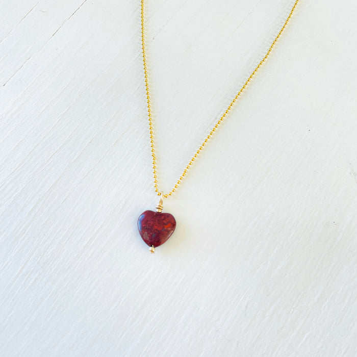 Jasper Heart Charm ZEN Necklace