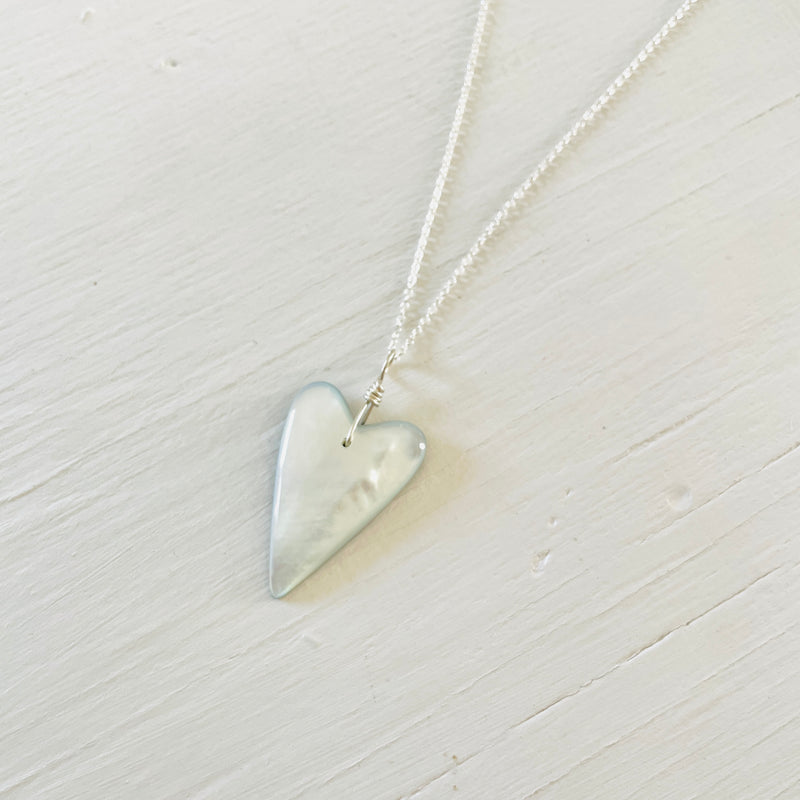 Mother of Pearl Funky Heart Shell ZEN Necklace