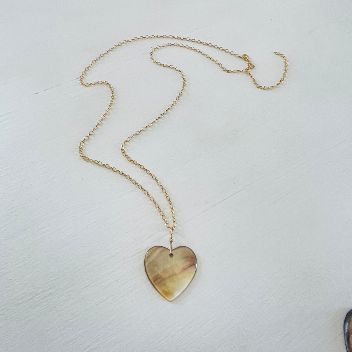 Warm Tahitian Shell Heart Necklace