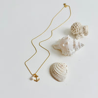 Anchored by the Sea Pearl Charm Necklace