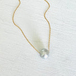 Grey Floating Pearl Adjustable Necklace