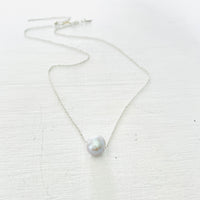 Grey Floating Pearl Adjustable Necklace
