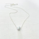 Grey Floating Pearl Adjustable Necklace