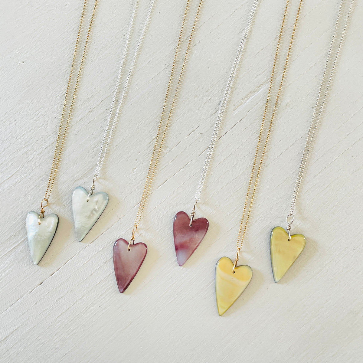 Lavender Funky Heart Shell ZEN Necklace