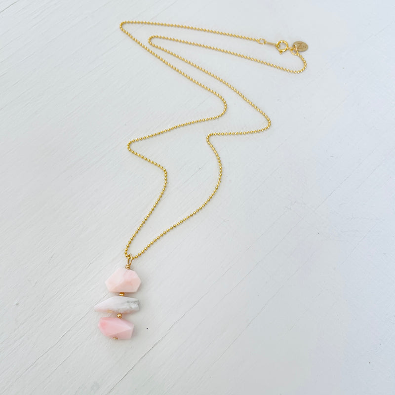 Opal Totem Trio Drop Necklace