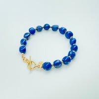 Royal Blue Lapis Lazuli ZEN by Karen Moore Gemstone Bracelet on white background