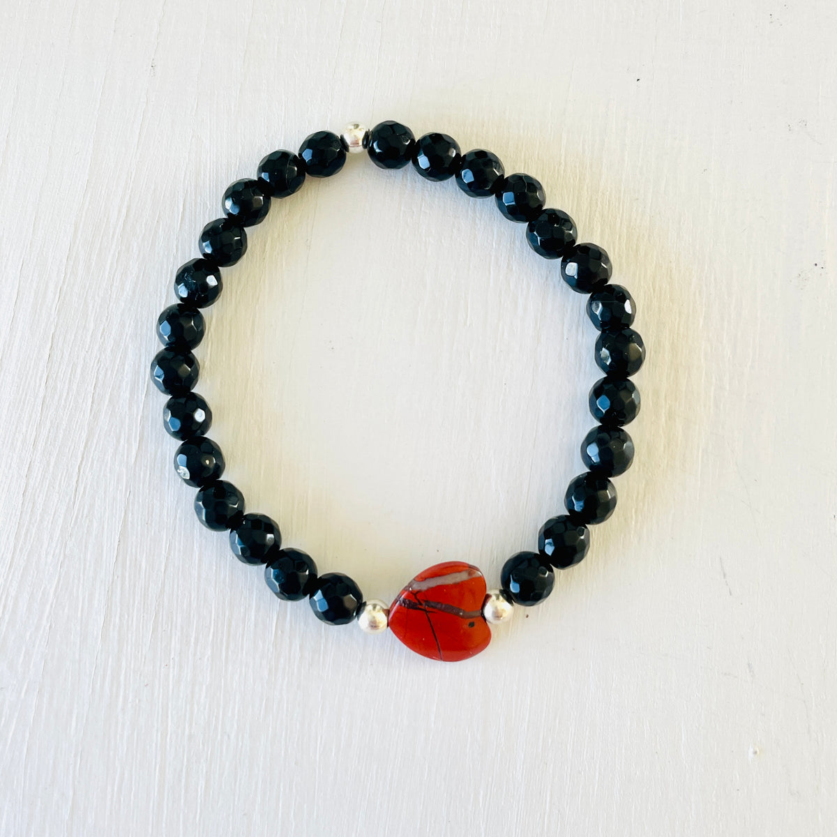 Jasper & Onyx Heart Gem Bracelet