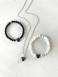 Howlite & Hematite Heart Gem Bracelet