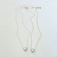 Grey Floating Pearl Adjustable Necklace