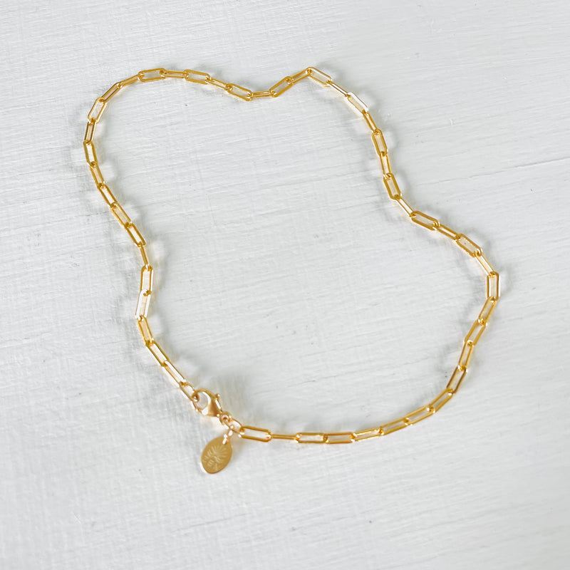 Goldie Paperclip ZEN Anklet