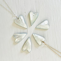 Mother of Pearl Funky Heart Shell ZEN Necklace
