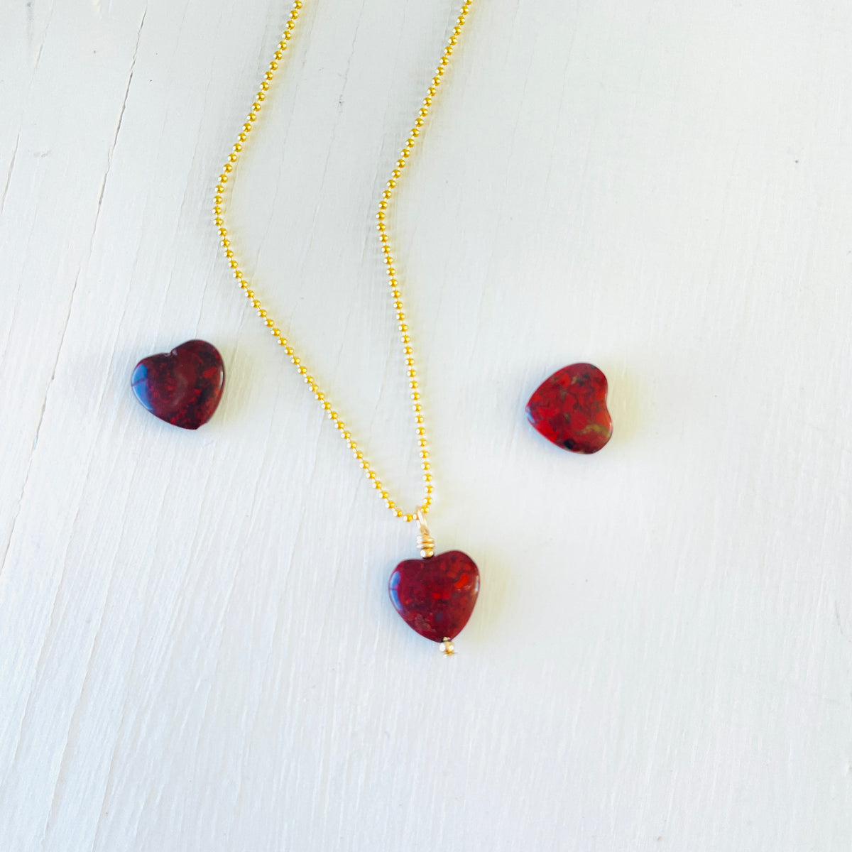 Jasper Heart Charm ZEN Necklace