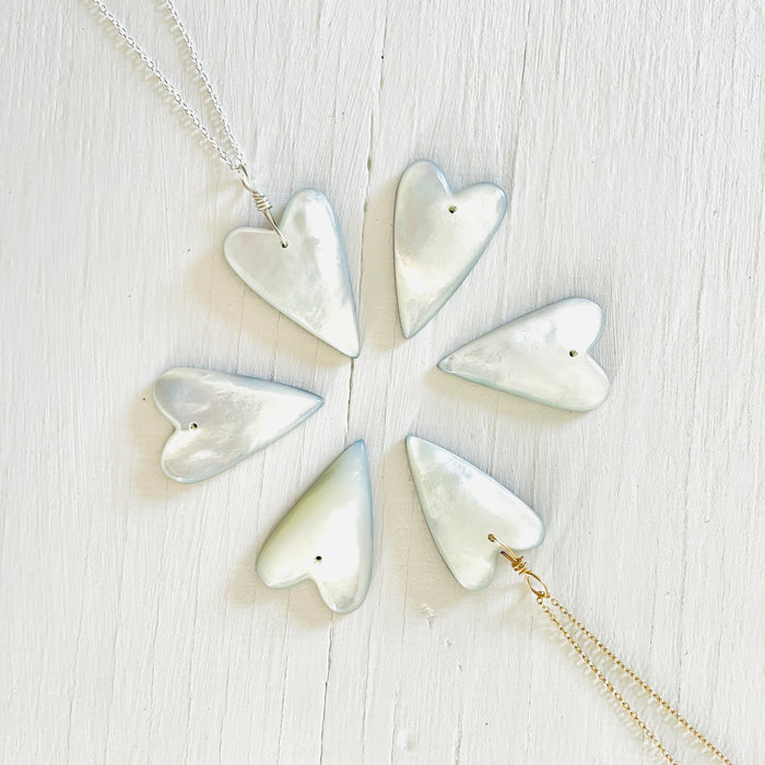 Mother of Pearl Funky Heart Shell ZEN Necklace