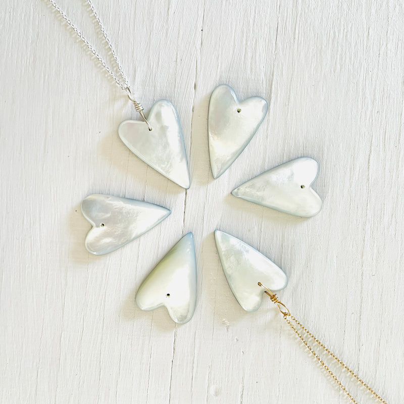 Mother of Pearl Funky Heart Shell ZEN Necklace