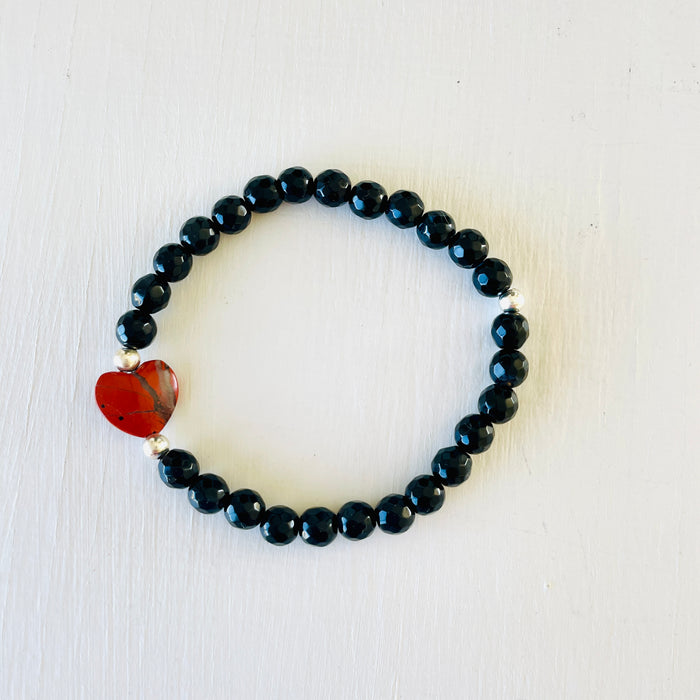 Jasper & Onyx Heart Gem Bracelet