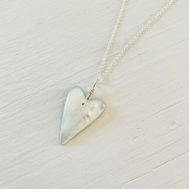 Mother of Pearl Funky Heart Shell ZEN Necklace