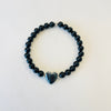 Hematite & Onyx Heart Gem Bracelet
