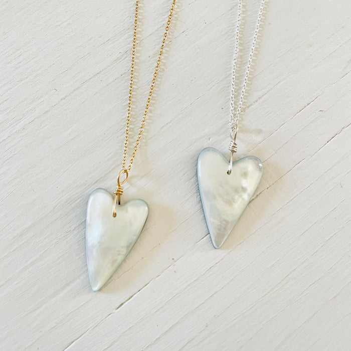 Mother of Pearl Funky Heart Shell ZEN Necklace