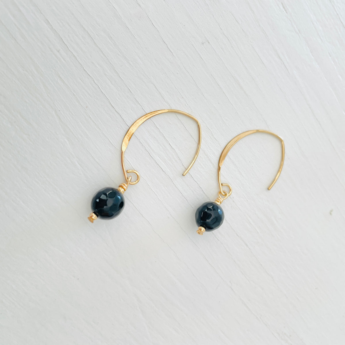 Classy Onyx Crescent Earrings