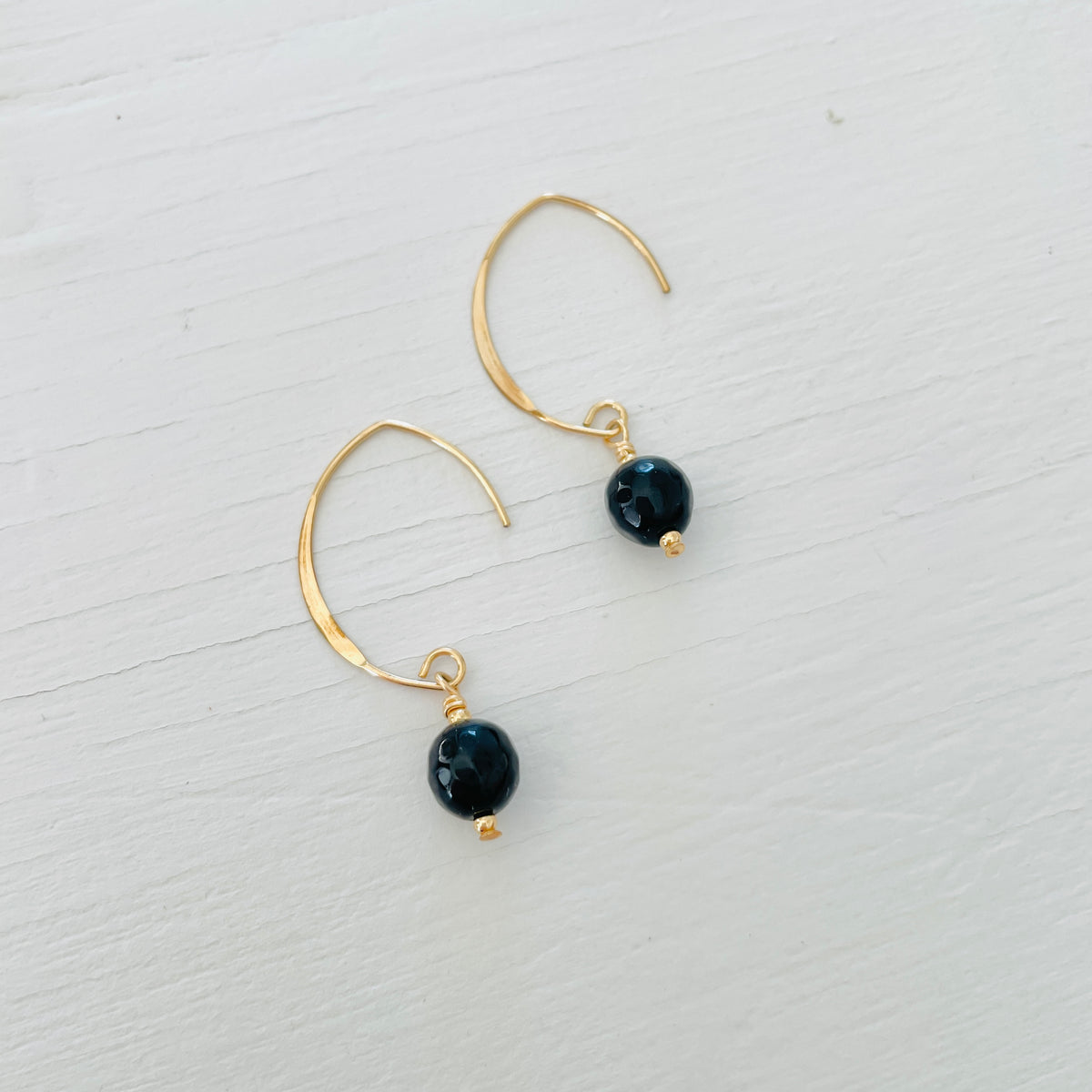 Classy Onyx Crescent Earrings