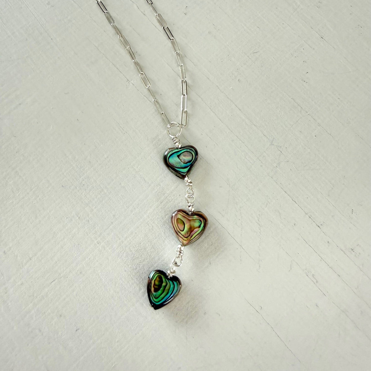 Triple Down on Love Abalone Heart ZEN Necklace