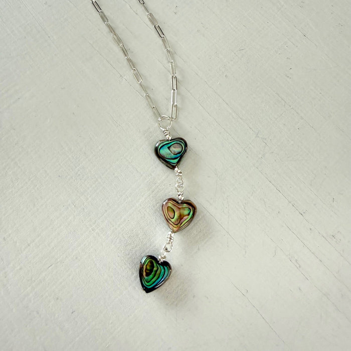 Triple Down on Love Abalone Heart ZEN Necklace