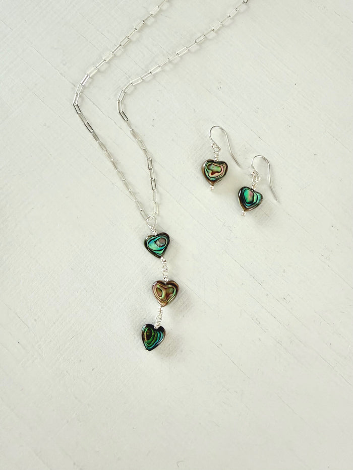 Triple Down on Love Abalone Heart ZEN Necklace