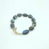 ZEN by Karen Moore Jewelry Labradorite Gemstone Bracelet with Gold Toggle Clasp on White background
