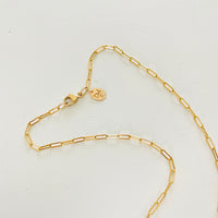 Turquoise at the Bar Gold Necklace by ZEN by Karen Moore showig the gold chain on white background