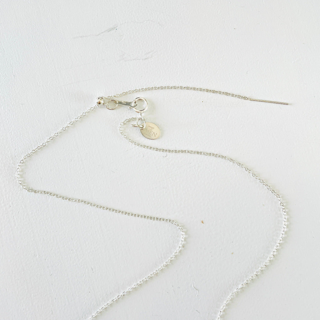 chain and clasp on Floating in Balance Amazonite Necklace by ZEN by Karen Moore on white background