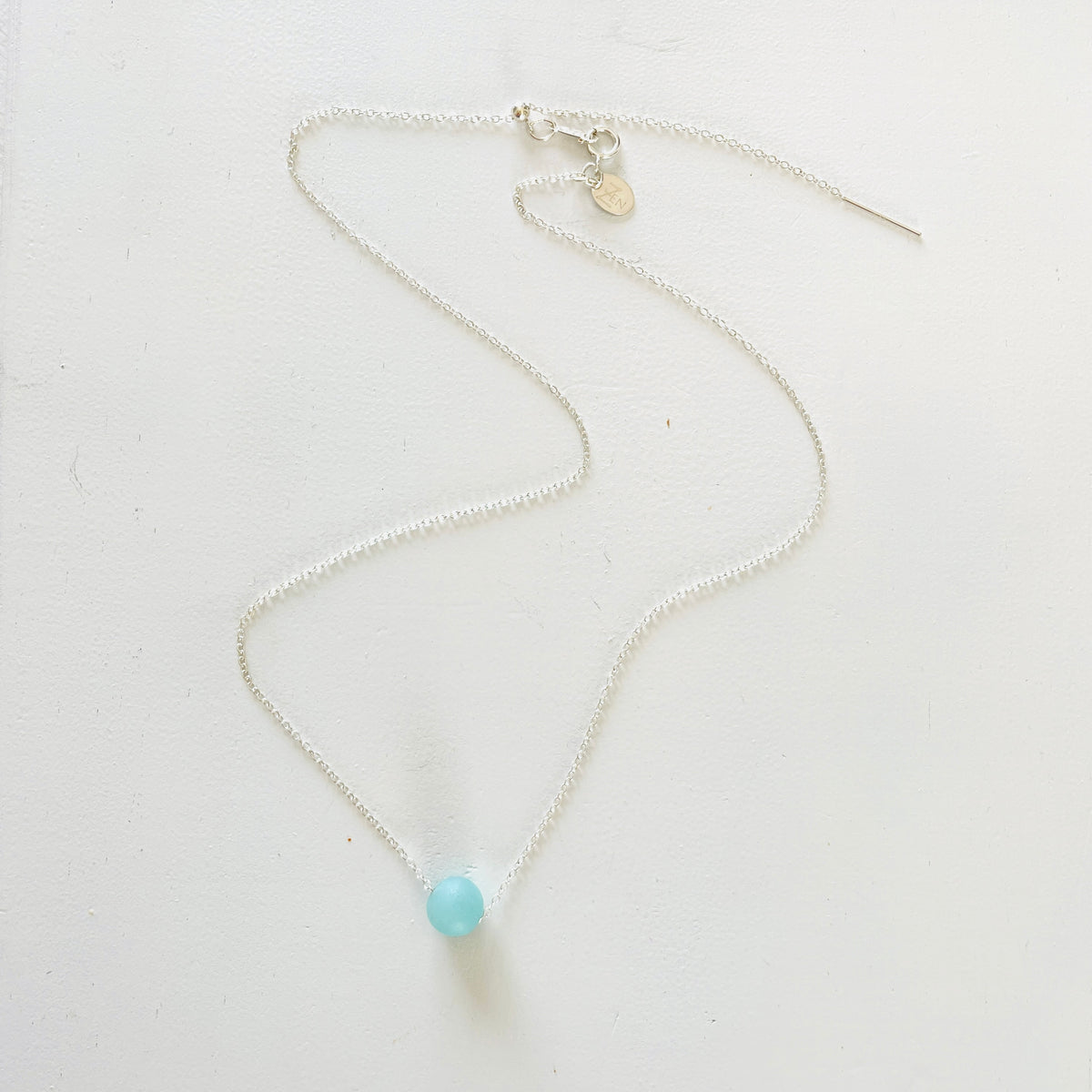 Floating in Balance Amazonite Necklace by ZEN by Karen Moore on white background