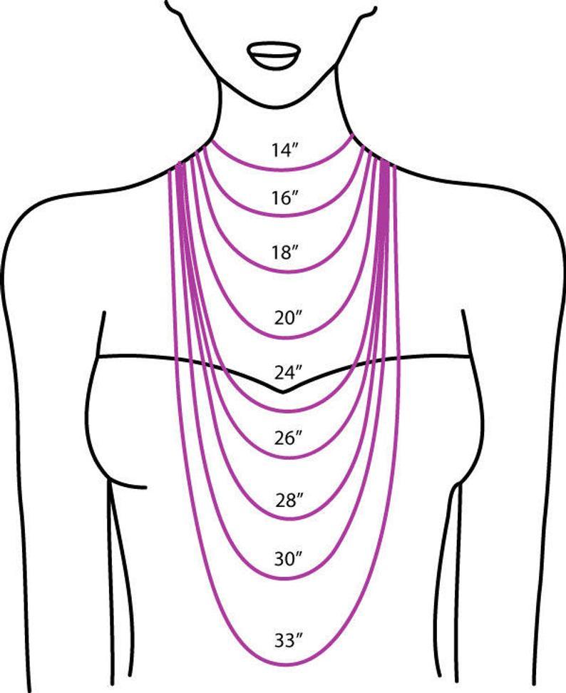 Necklace length by inches graphic for Be Grounded Agate ZEN Wrap Necklace by ZEN by Karen Moore