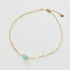 The Jenny Blues Amazonite & Sterling Silver or Gold Anklet  by ZEN by Karen Moore on white background